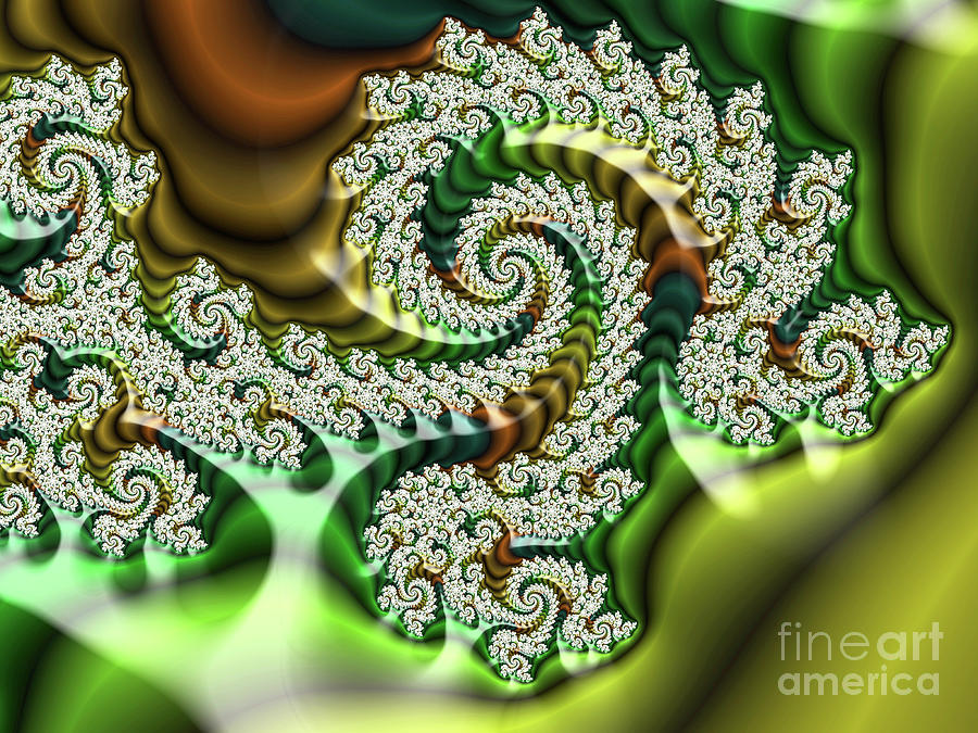 Abstract Digital Art - Lacy Spiral Number 3 by Elisabeth Lucas
