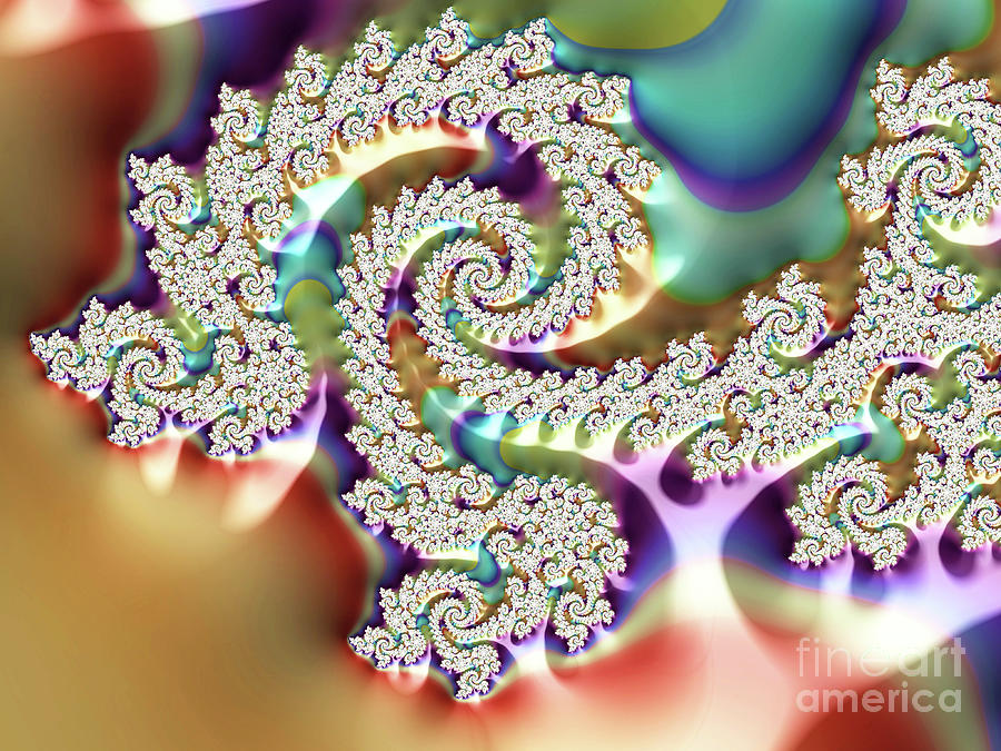 Abstract Digital Art - Lacy Spiral Number 5 by Elisabeth Lucas