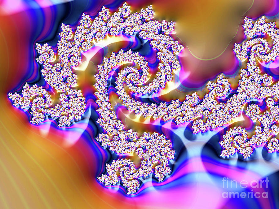Abstract Digital Art - Lacy Spiral Number 8 by Elisabeth Lucas