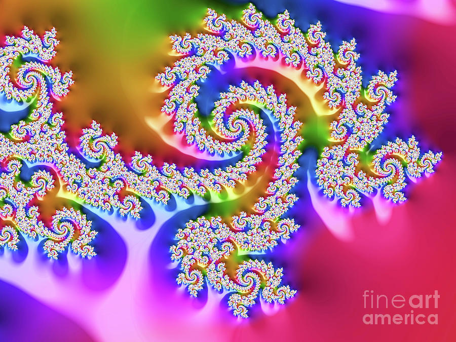 Abstract Digital Art - Lacy Spiral Number 9 by Elisabeth Lucas
