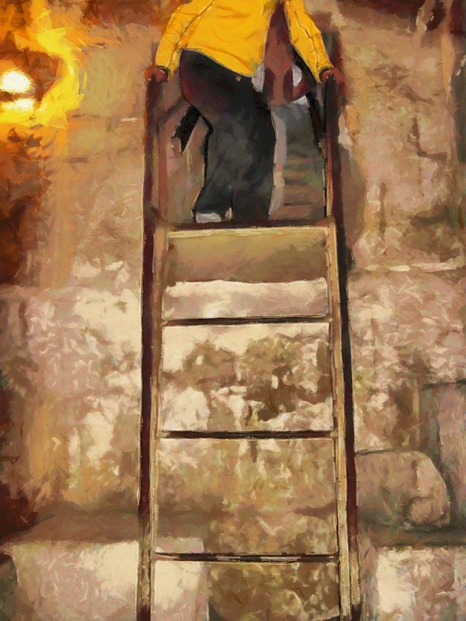 Ladder in an old cellar Photograph by Ashish Agarwal