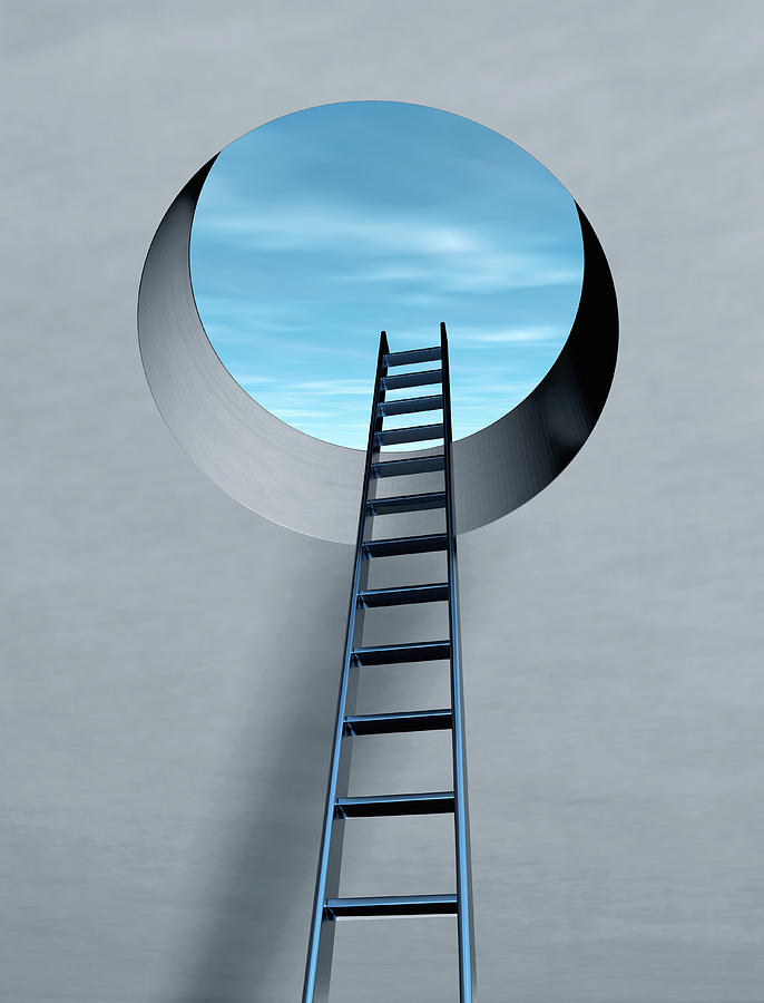Ladder Through Escape Hatch Drawing by Artpartner-images