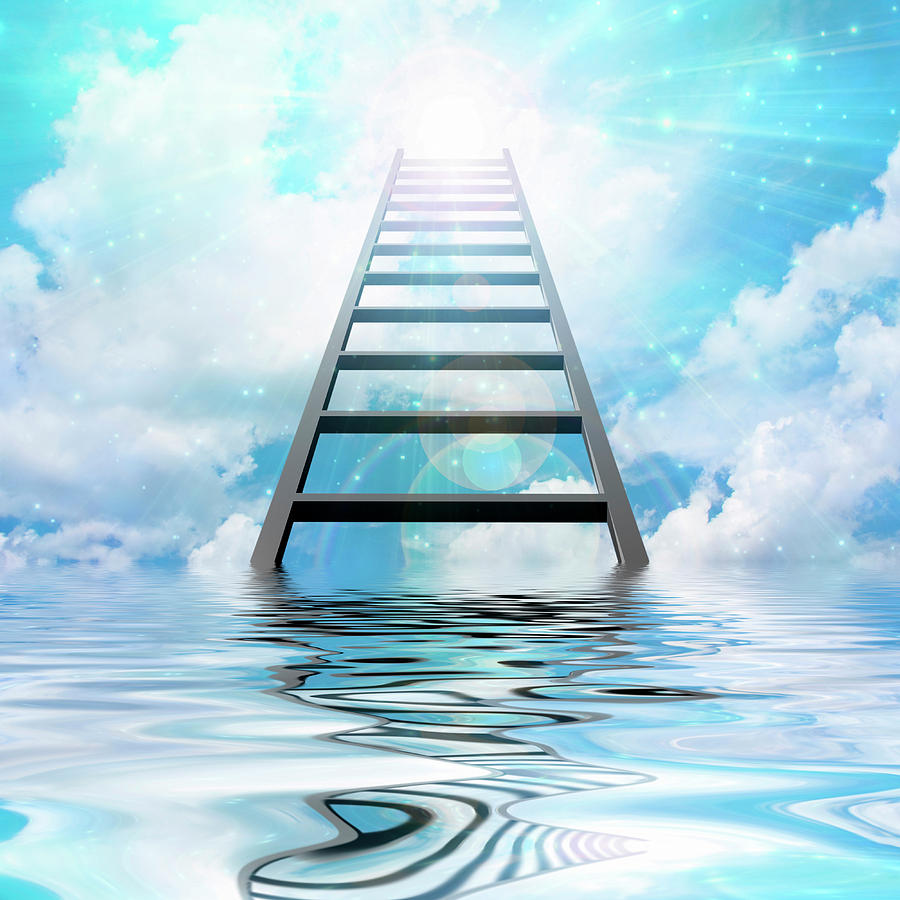 Paradise Digital Art - Ladder to the sky by Bruce Rolff