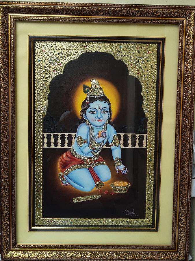 laddu gopal wall painting