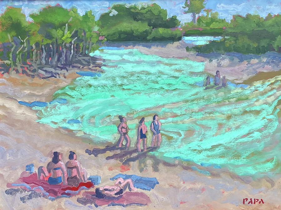Ladies at the Lagoon Painting by Ralph Papa