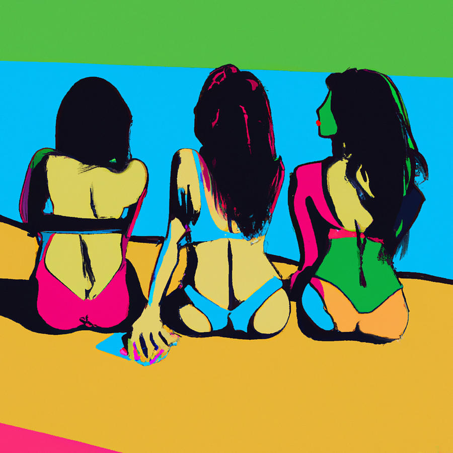 Ladies on the Beach Digital Art by Dan Twyman