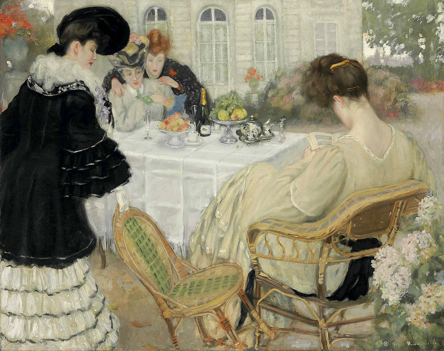 Ladies Taking Tea Painting by Henry Caro-Delvaille