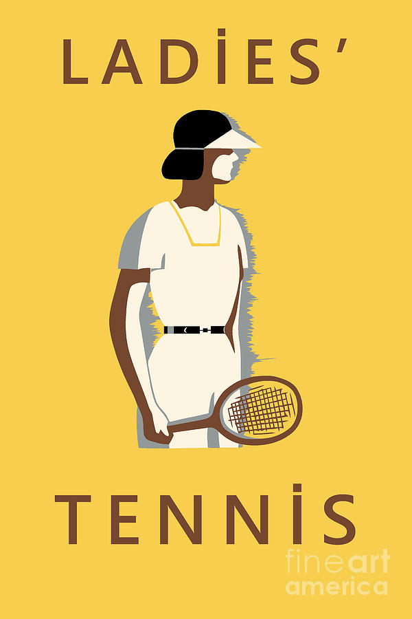 Ladies Tennis retro style Drawing by Heidi De Leeuw