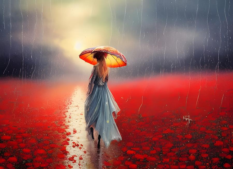 Ladies with poppies 3 Digital Art by Helkoryo Designs - Fine Art America