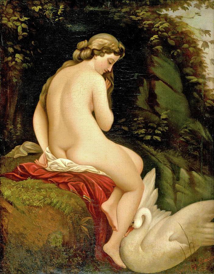 Lady and the Swan Painting by Long Shot