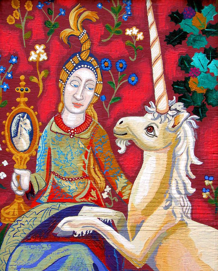 Lady And The Unicorn Sight Painting by Genevieve Esson