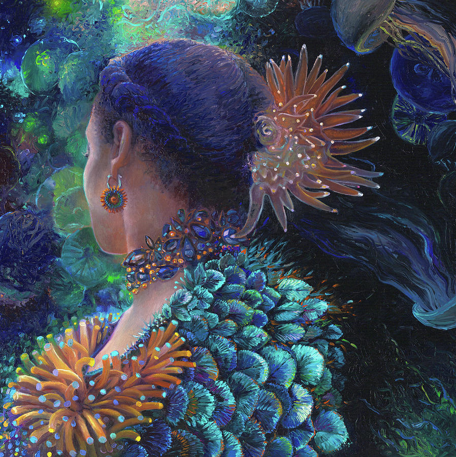 Jelly Fish Painting - Lady Anemone by Iris Scott