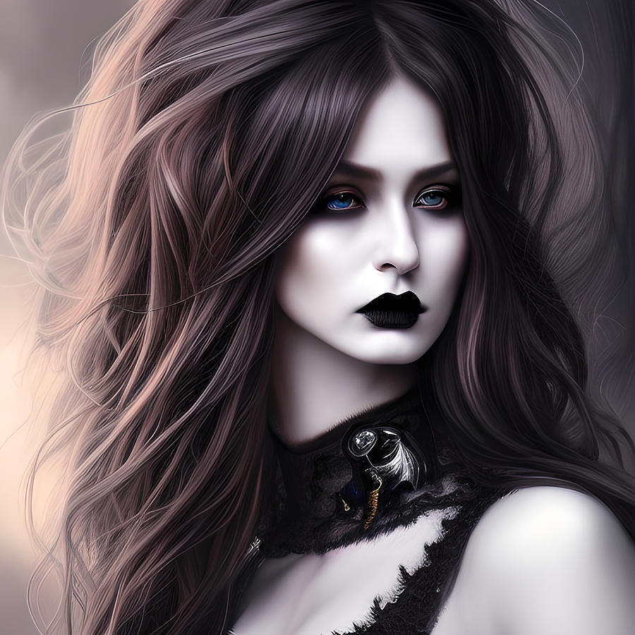 Lady Ariana Original Portrait of Gothic Womanly Splendor Digital Art by ...