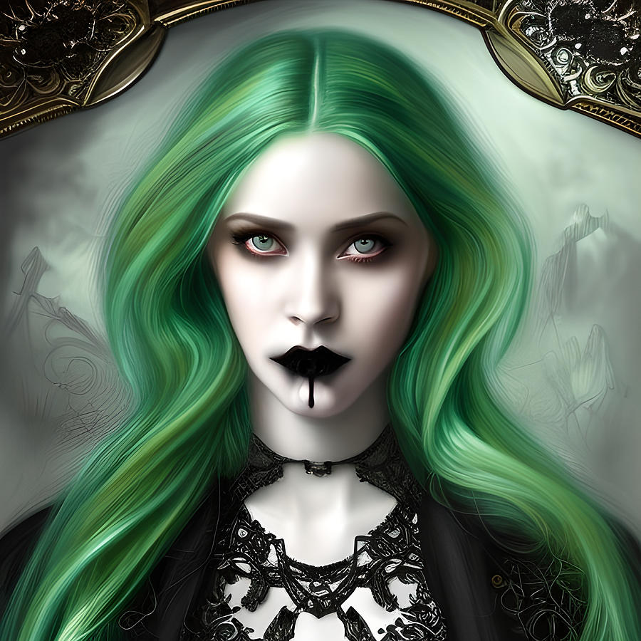 Lady Bathilda Original Portrait of Gothic Womanly Splendor Digital Art ...