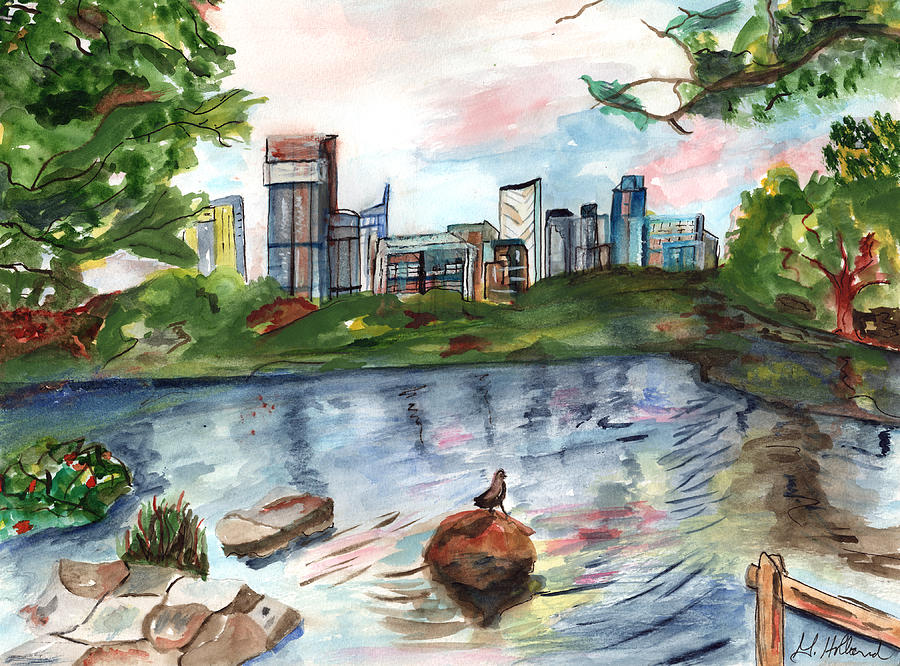 Lady Bird Lake 2020 Painting by Genevieve Holland