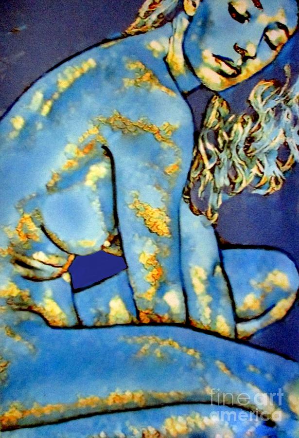 Lady Blue And Gold Painting by Helena Wierzbicki