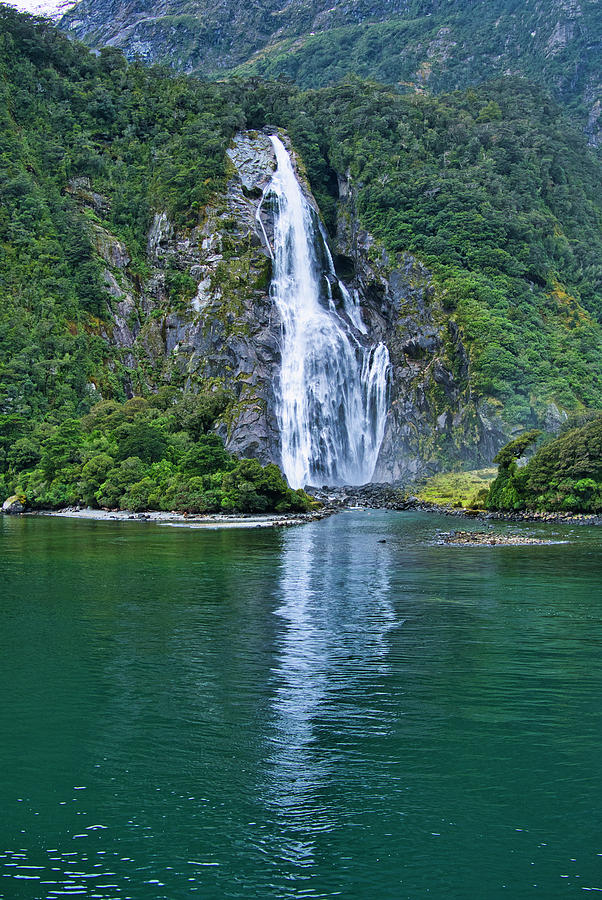 Milford Sound Photograph - Lady Bowen Falls, New Zealand. by Steven Ralser