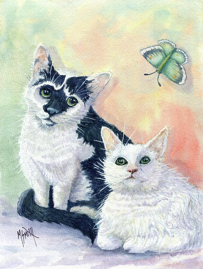 Lady Bucky and Monkers Painting by Marilyn Smith
