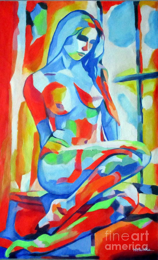 Lady By The Window Painting by Helena Wierzbicki