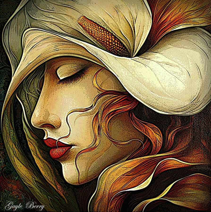 Woman Mixed Media - Lady Calla by Gayle Berry