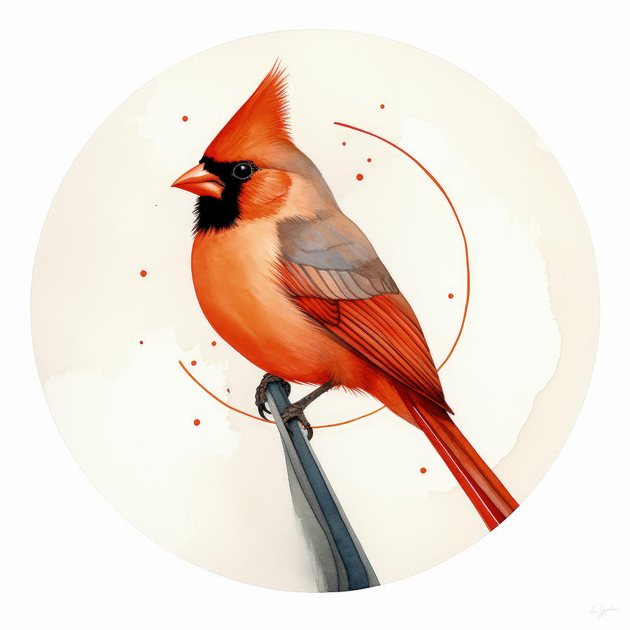 Cardinal Painting - Lady Cardinal  by Lourry Legarde