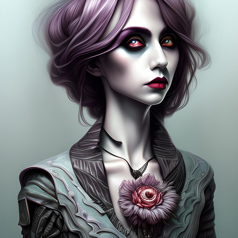 Lady Cecilia Portrait Of A Gothic Doll In Burtonesque Style Digital Art ...