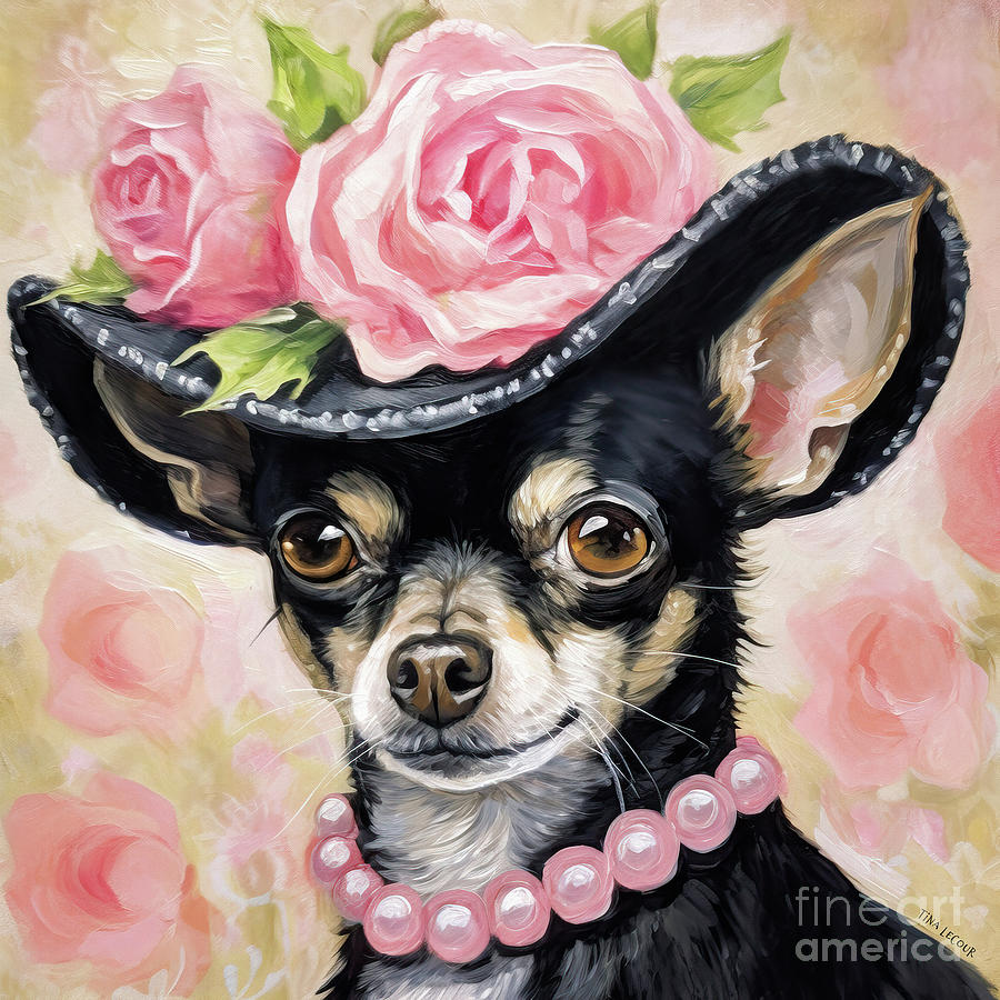Lady Chihuahua Painting by Tina LeCour