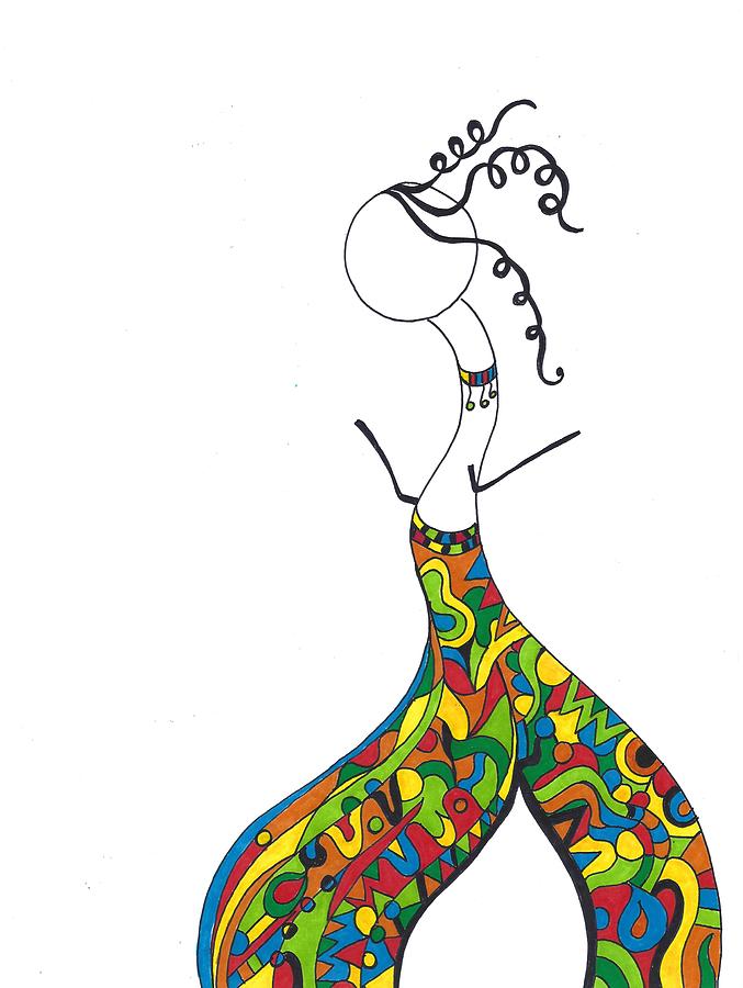 Pattern Drawing - Lady Colors by Rita Vidigal