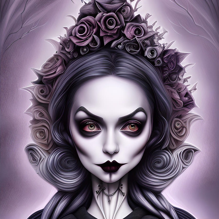 Lady Coral Portrait Of A Gothic Doll In Burtonesque Style Digital Art ...