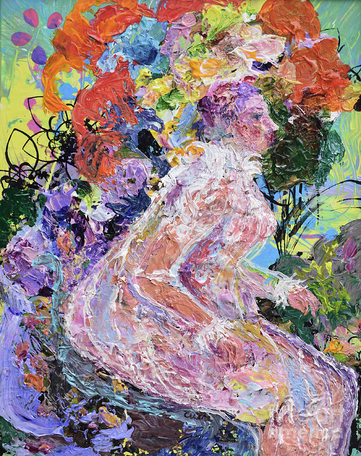 Lady Estelle in the Garden Painting by Anne Cameron Cutri