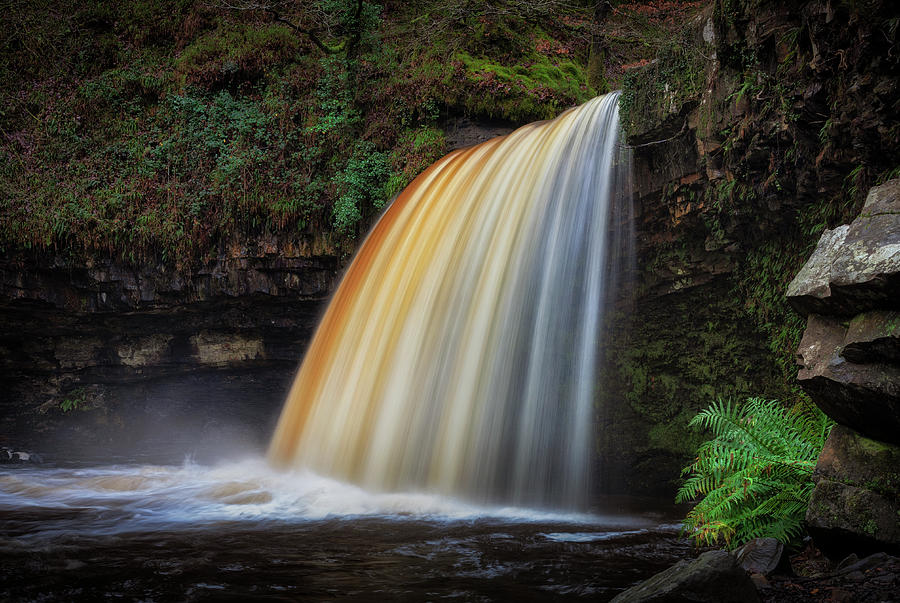 Waterfall Photograph - Lady Falls in full flow by Leighton Collins