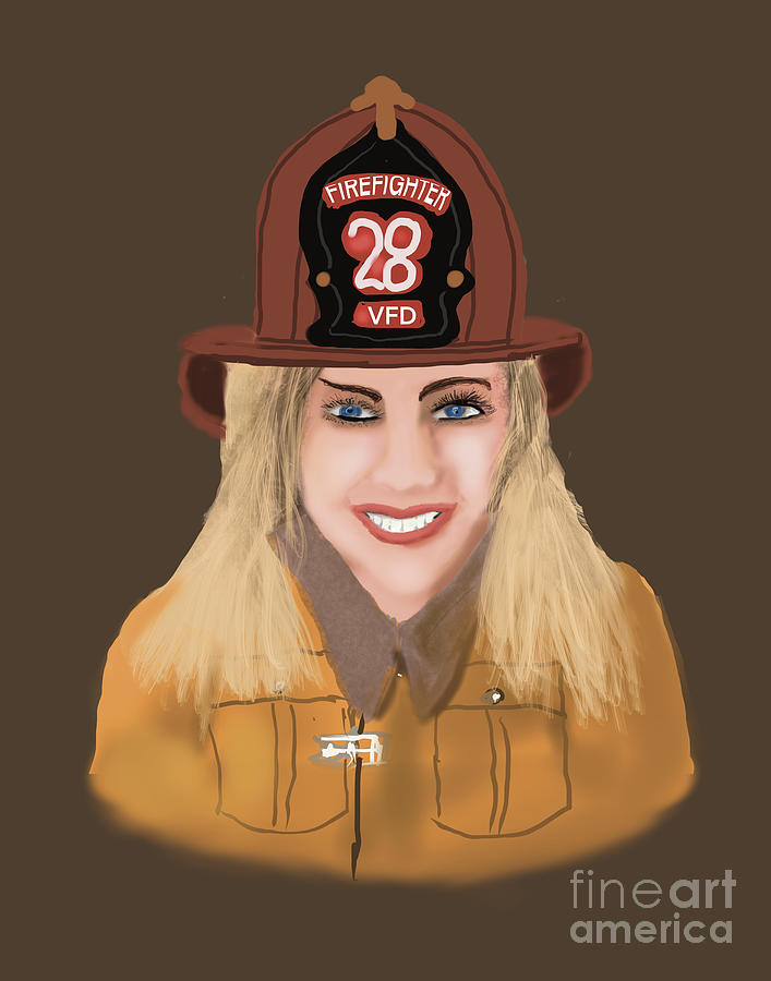 Lady Firefighter Digital Art by Doug Gist