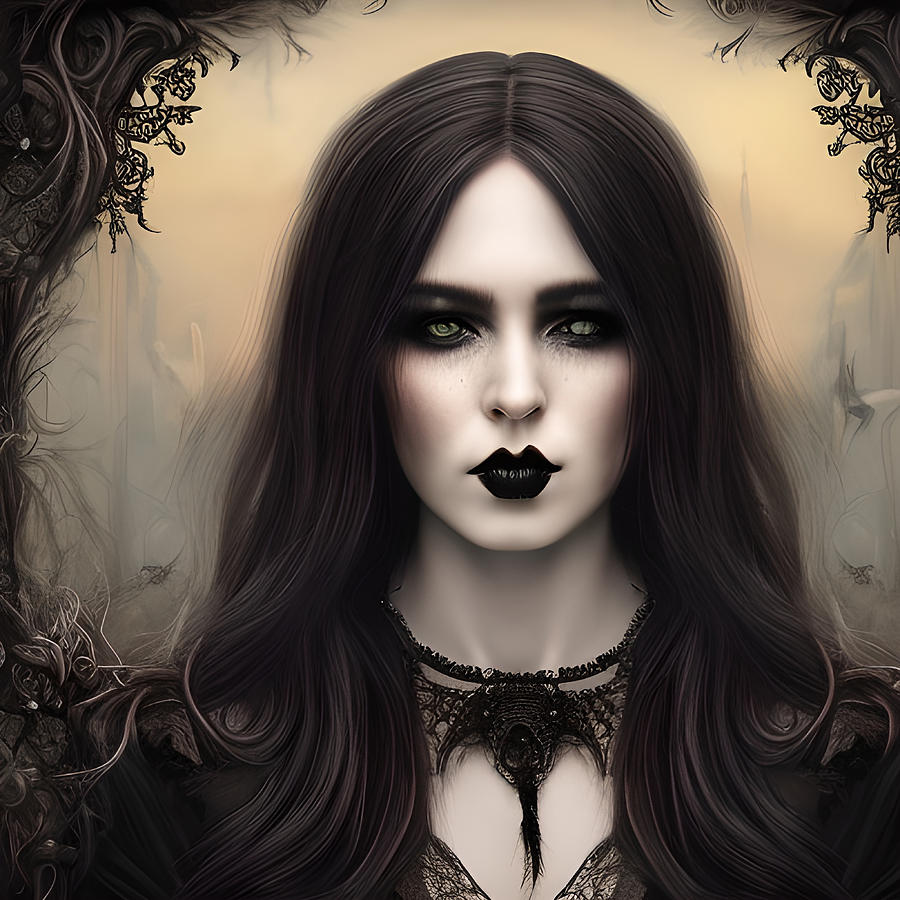 Lady Fleur Original Portrait of Gothic Womanly Splendor Digital Art by ...