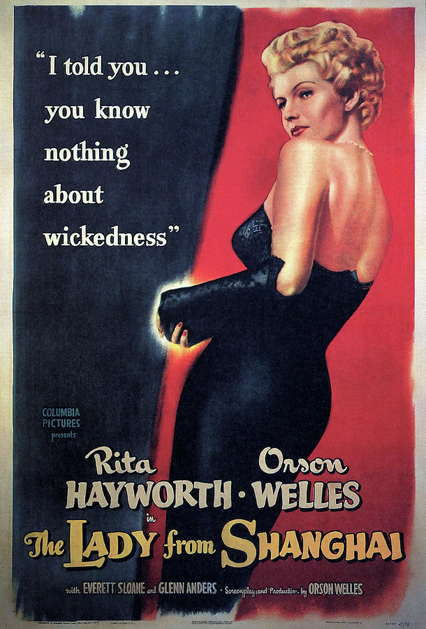 Rita Hayworth Mixed Media - Lady From Shanghai 3, with Rita Hayworth and Orson Welles, 1947 by Movie World Posters