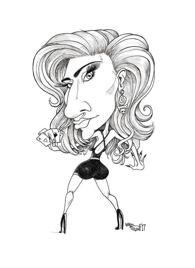 Lady Gaga 2008 Drawing by Mike Scott