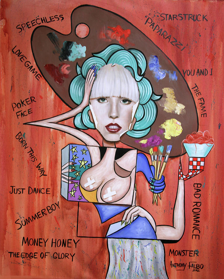 Lady Gaga Painting - Lady Gaga Im Not Finished Yet by Anthony Falbo