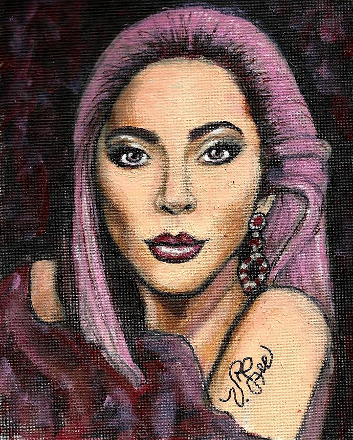 Lady Painting - Lady Gaga---Painted Portrait by VLee Watson