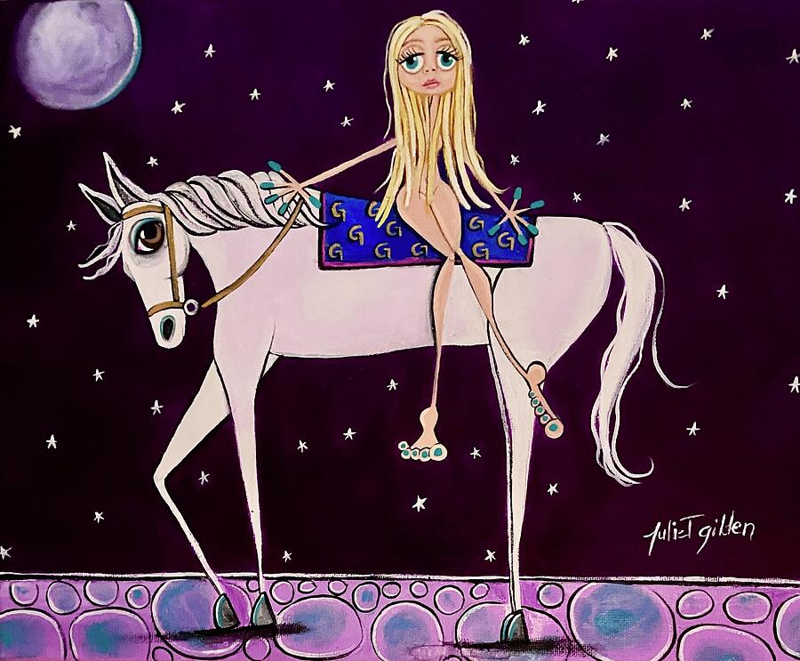 Horse Painting - Lady Godiva by Juliet Gilden