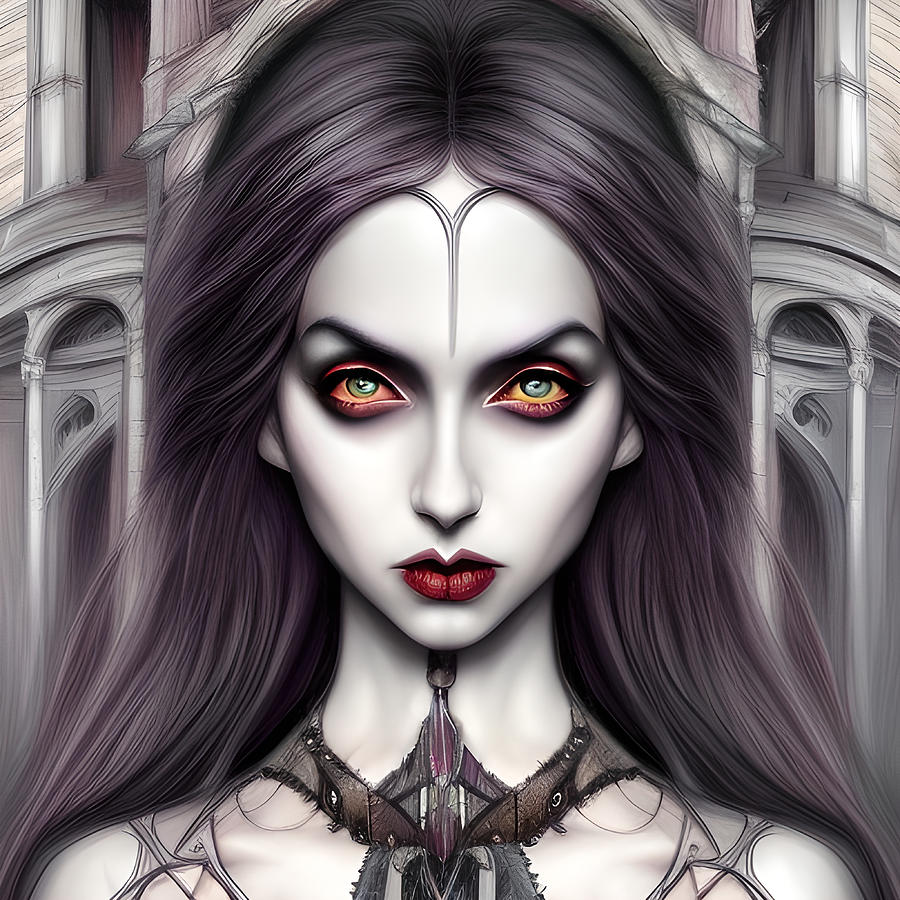 Lady Gwendolyn Portrait Of A Gothic Doll In Burtonesque Style Digital ...