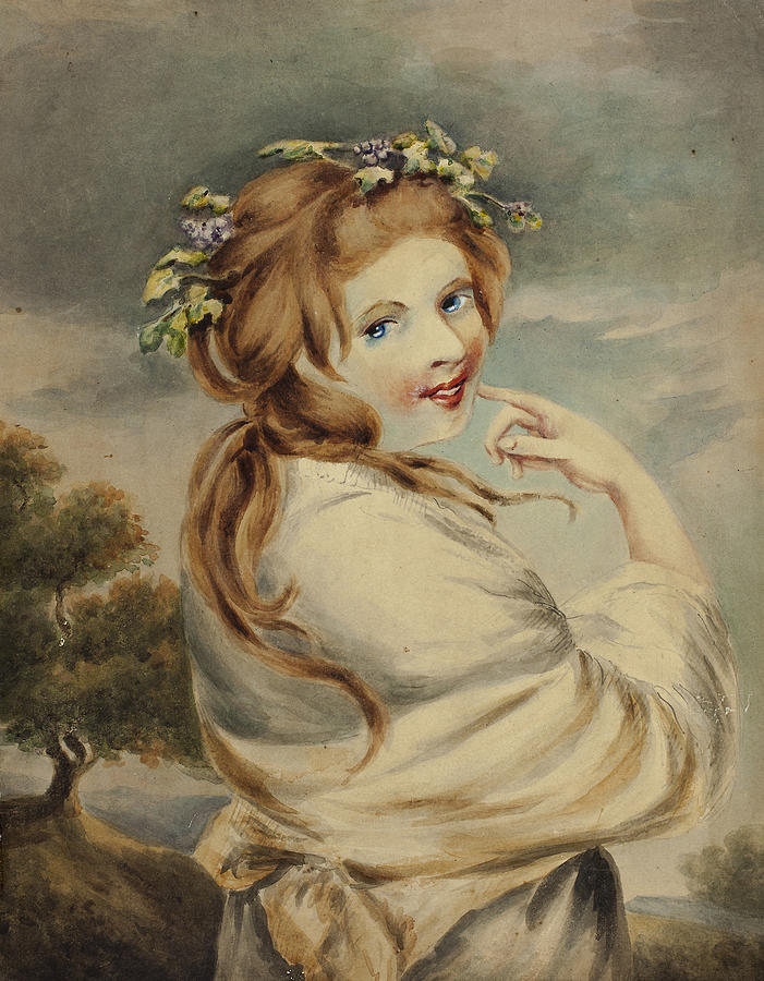 Lady Hamilton as Nature Drawing by After George Romney