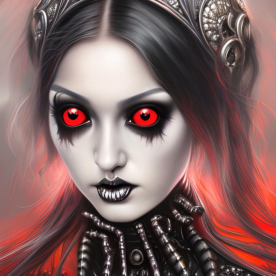 Lady Hex Original Portrait of Gothic Womanly Splendor Digital Art by ...