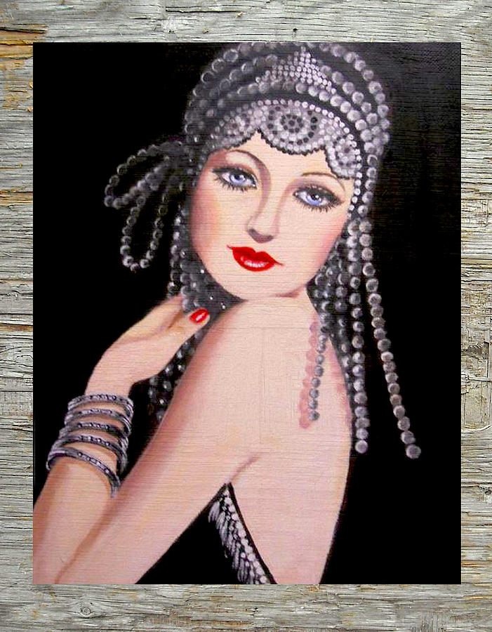 Lady In Beaded Hat Digital Art by Steven Parker