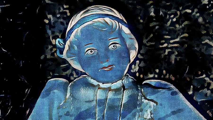 Lady in Blue Mixed Media by Ally White