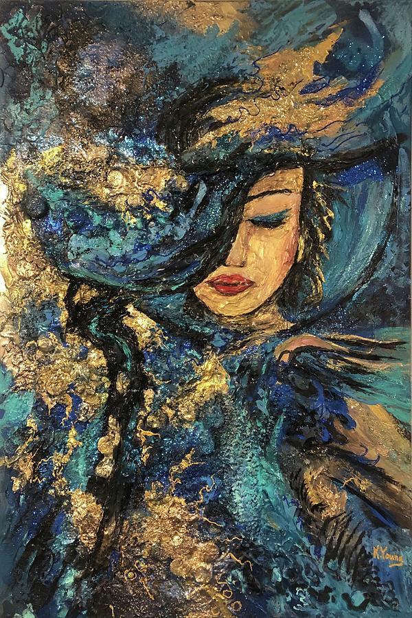 Lady in Blue Painting by Kateryna Young - Fine Art America