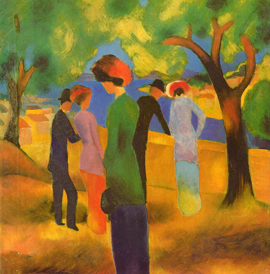 Lady in Green Jacket 1913 Painting by August Macke 1887-1914 - Fine Art ...