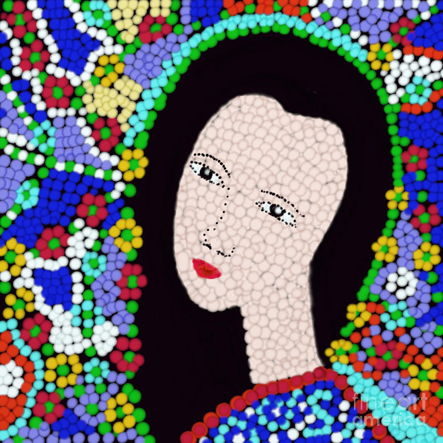 Lady in Mosaic  Digital Art by Elaine Hayward