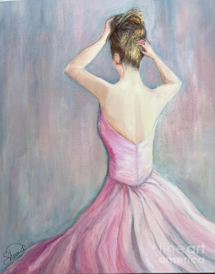 Lady in Pink Painting by Sherri Dauphinais