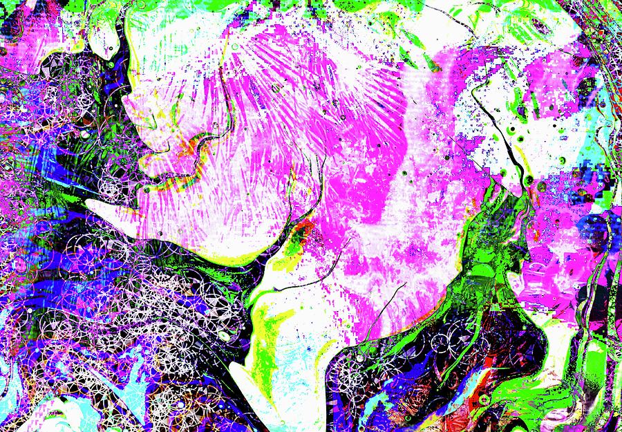 Lady in Purple Skirt Abstract  Digital Art by Kathleen Boyles