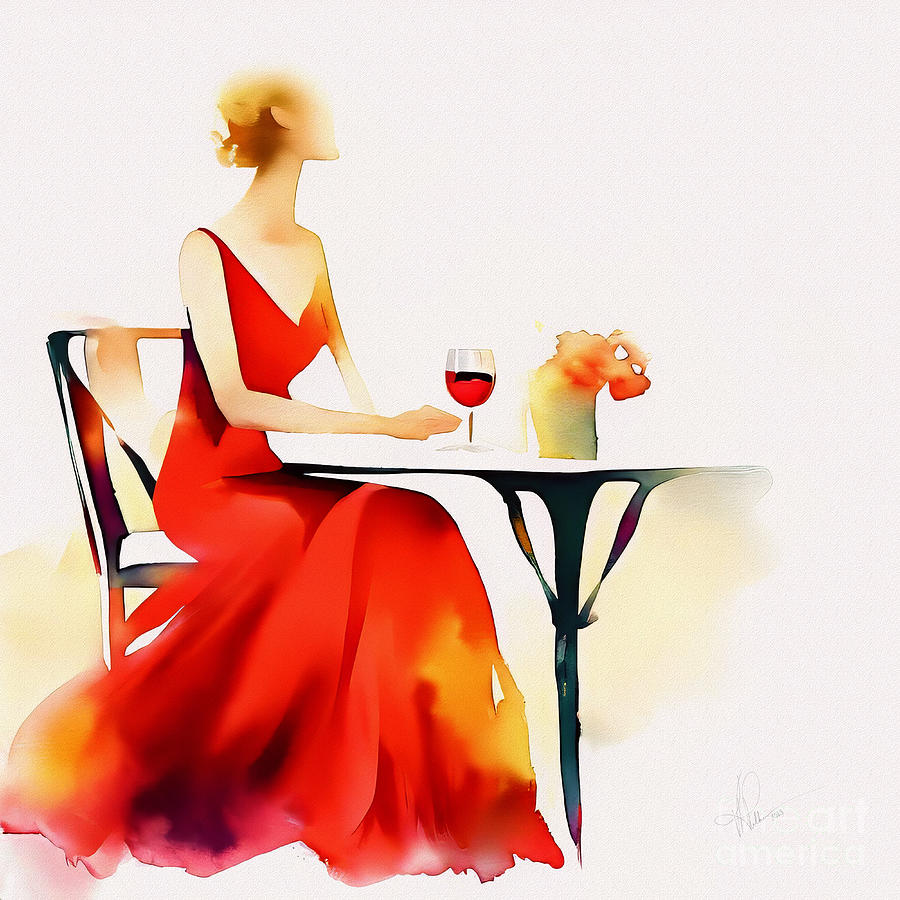 Lady in Red #2 Digital Art by Vicki Pelham