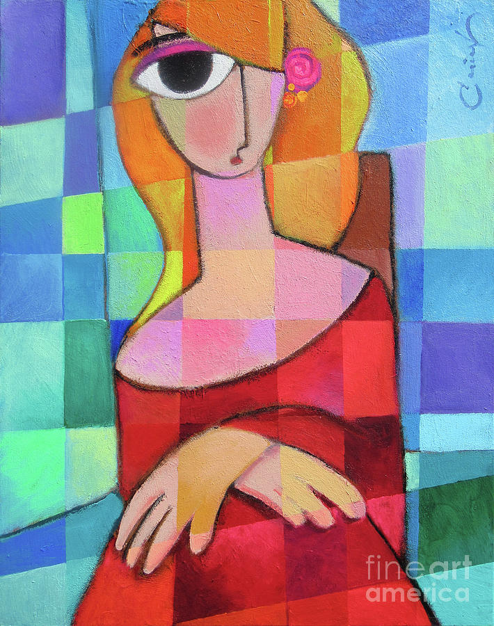Lady in Red 2023 Painting by Benjamin Casiano